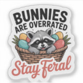 Feral Raccoon Easter PNG, Funny Retro Shirt Graphi シール (正面)