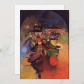 Ferdinand du Puigaudeau - Breton Girls with Chines 招待状 (正面/裏面)