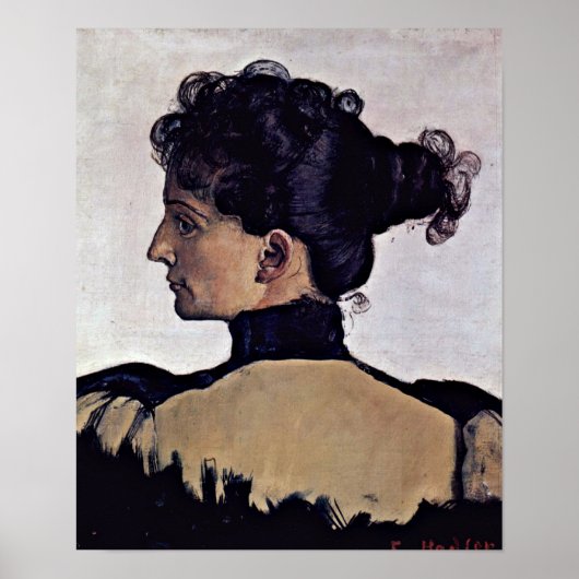 Ferdinand Hodler – アーティストのBerthe Jacquesの妻 ポスター (正面)