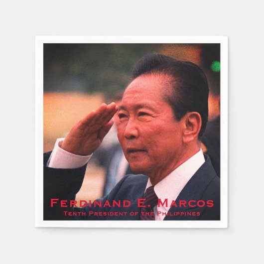 Ferdinand Marcos(フィリピン第10代大統領) スタンダードカクテルナプキン (正面)