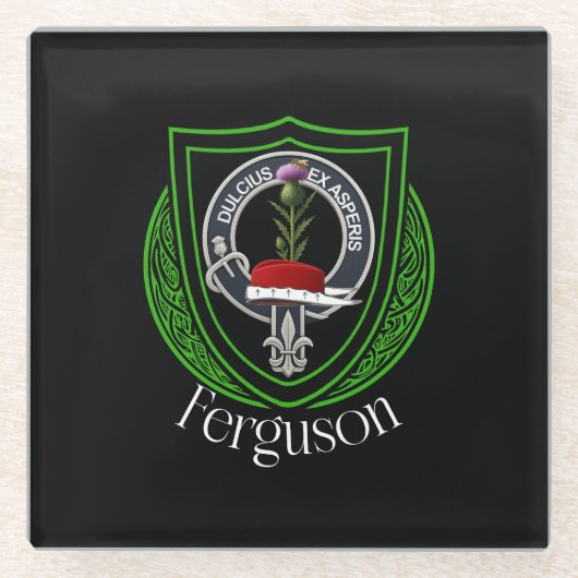 Ferguson Scottish Clan Crest ガラスコースター (正面)