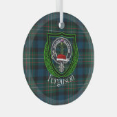 Ferguson Scottish Clan Tartan & Crest ガラスオーナメント (正面右)