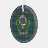 Ferguson Scottish Clan Tartan & Crest ガラスオーナメント (正面左)