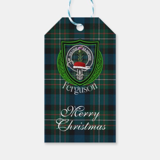 Ferguson Scottish Clan Tartan & Crest ギフトタグ (正面)