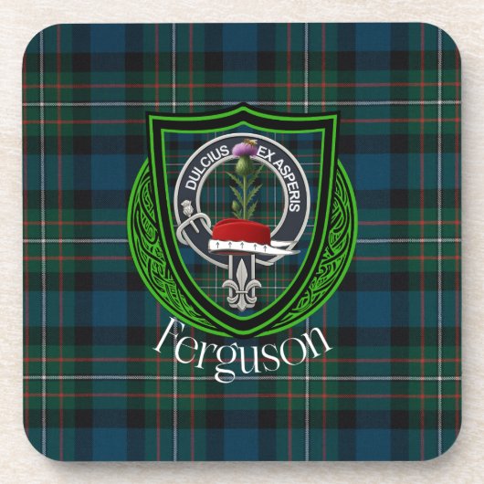 Ferguson Scottish Clan Tartan & Crest コースター (正面)