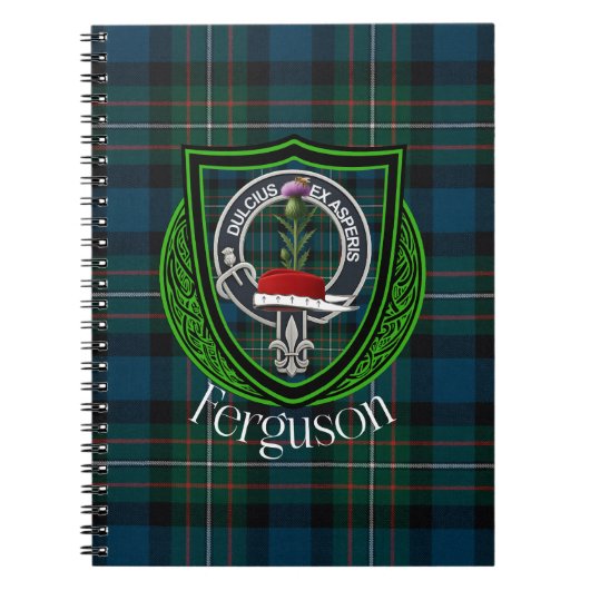 Ferguson Scottish Clan Tartan & Crest ノートブック (正面)