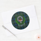Ferguson Scottish Clan Tartan & Crest ラウンドシール (封筒)