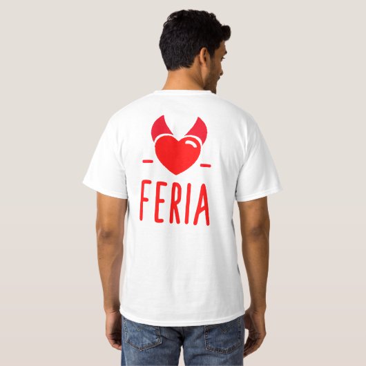Feria du Démon coeur humour fêtes Tシャツ (裏面フル)