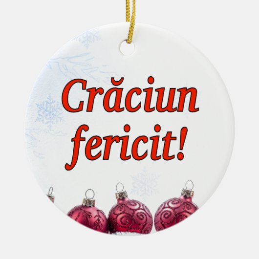 fericit Crăciun! ルーマニアrfのメリークリスマス セラミックオーナメント (正面)