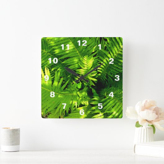 Fern スクエア壁時計 (ホーム)