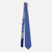 Fern 葉 Texture  Sketch White Blue ネクタイ (裏面)