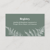 Fern Botanicalブライダルレジストリ挿入カード 名刺 (正面)