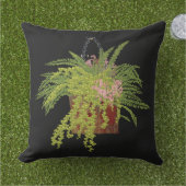 Fern Ivy Hanging Plant Botanical Illustration Art アウトドアクッション (芝生)