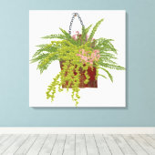 Fern Ivy Hanging Plant Botanical Illustration Art  キャンバスプリント (インサイチュ (ウッドフロア))