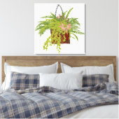 Fern Ivy Hanging Plant Botanical Illustration Art  キャンバスプリント (インサイチュ (寝室))
