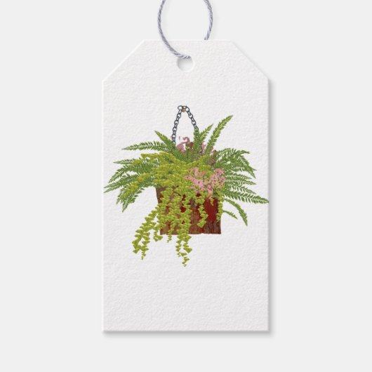 Fern Ivy Hanging Plant Botanical Illustration Art ギフトタグ (正面)