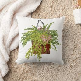 Fern Ivy Hanging Plant Botanical Illustration Art クッション