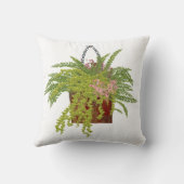 Fern Ivy Hanging Plant Botanical Illustration Art クッション (裏面)