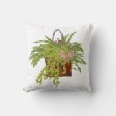 Fern Ivy Hanging Plant Botanical Illustration Art クッション (正面)