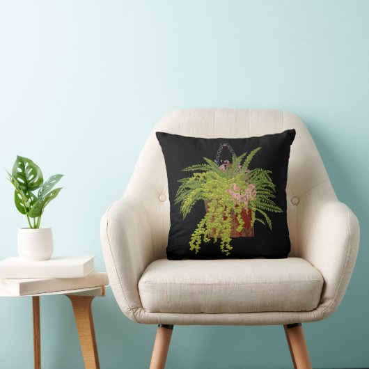 Fern Ivy Hanging Plant Botanical Illustration Art クッション (椅子)