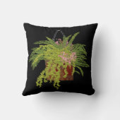 Fern Ivy Hanging Plant Botanical Illustration Art クッション (裏面)