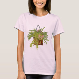 Fern Ivy Hanging Plant Botanical Illustration Art Tシャツ