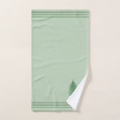 Fern Leaf & Three Stripes on Light Laurel Green  バスタオルセット (ハンドタオル)