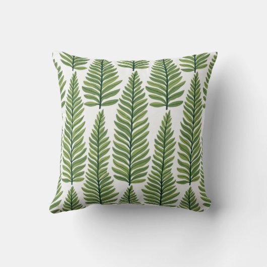 Fern Pattern – Elegant Botanical Leaf Design クッション (裏面)