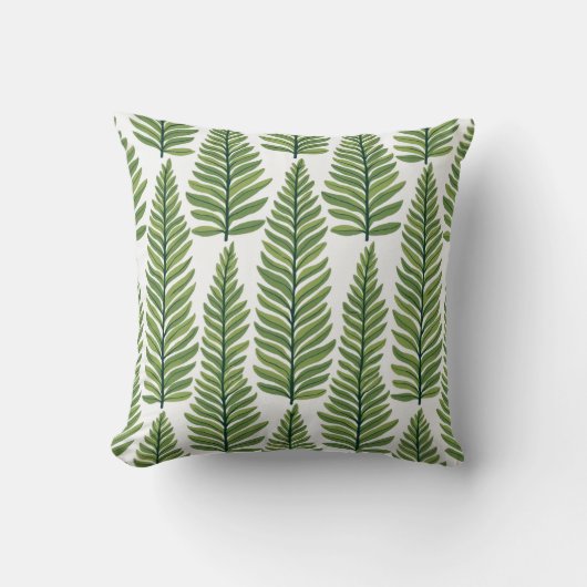 Fern Pattern – Elegant Botanical Leaf Design クッション (正面)
