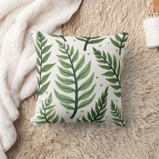 Fern Pattern – Elegant Botanical Leaf Design クッション (ブランケット)