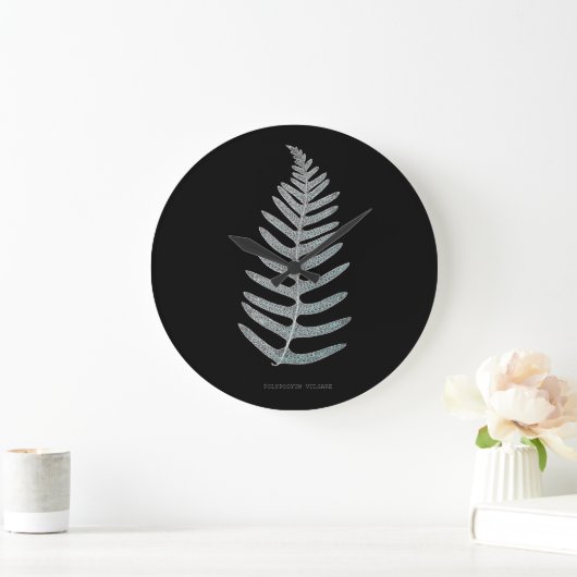 Fern - Polypodyum Vulgare - X線効果 – 09 ラージ壁時計 (ホーム)
