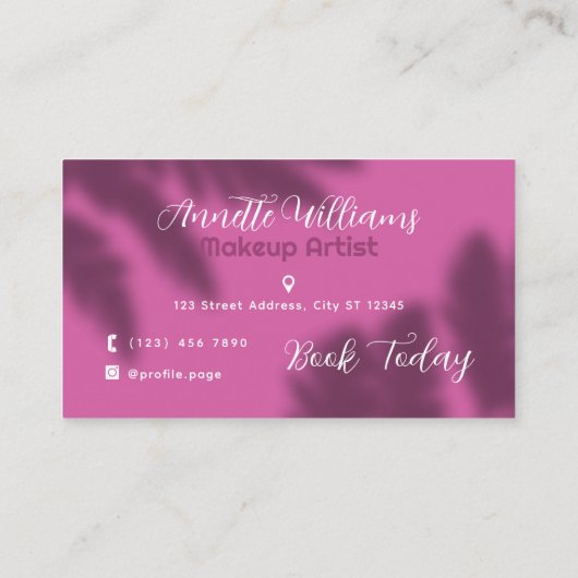 Fern shade Makeup artist Business Card 名刺 (裏面)