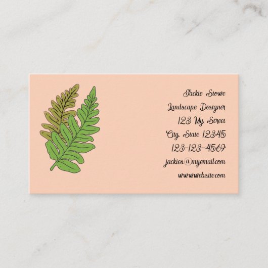 Fern Theme Business Card 名刺 (正面)
