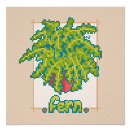 Fern, varen, Pixel Art ポスター (正面)