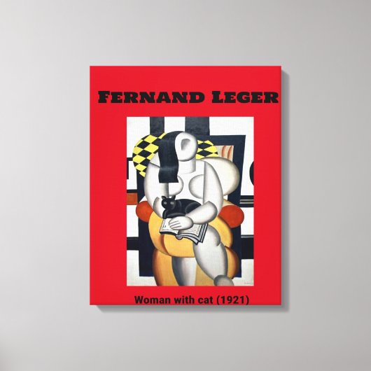 Fernand Leger: Woman with cat (1921) キャンバスプリント (正面)