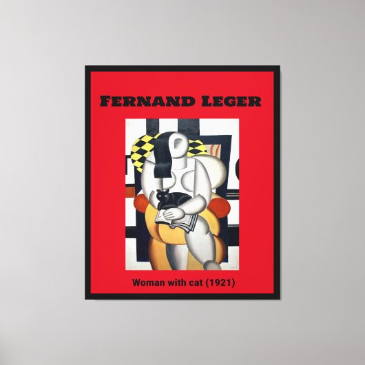 Fernand Leger: Woman with cat (1921) キャンバスプリント (正面)