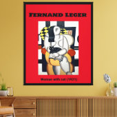 Fernand Leger: Woman with cat (1921) キャンバスプリント (インサイチュ (リビング))