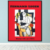 Fernand Leger: Woman with cat (1921) キャンバスプリント (インサイチュ (ウッドフロア))