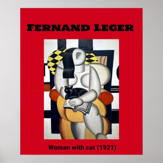 Fernand Leger: Woman with cat (1921) ポスター (正面)