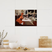 Fernand Lungren, In the Cafe, Paris, c1883 ポスター (キッチン)