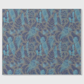 Ferns in Blue and Turquoise Wrapping Paper ラッピングペーパー (フラット)