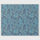 Ferns in Blue and Turquoise Wrapping Paper ラッピングペーパー (フラット)