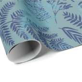 Ferns in Blue and Turquoise Wrapping Paper ラッピングペーパー (ロールコーナー)