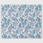 Ferns in Blue and White Wrapping Paper ラッピングペーパー (フラット)