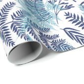 Ferns in Blue and White Wrapping Paper ラッピングペーパー (ロールコーナー)