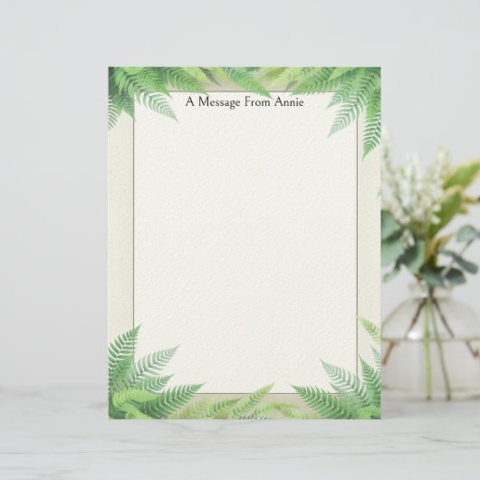 Ferns on a Frame Stationery Paper レターヘッド (スタンド正面)