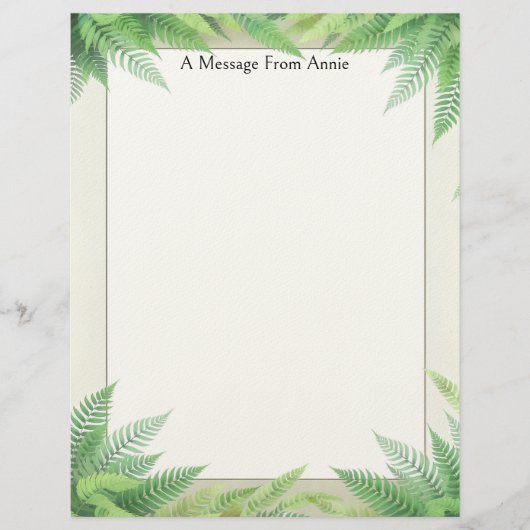 Ferns on a Frame Stationery Paper レターヘッド (正面)