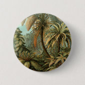 Ferns Palm Tree Antique Botanical Ferns Art 缶バッジ (正面)