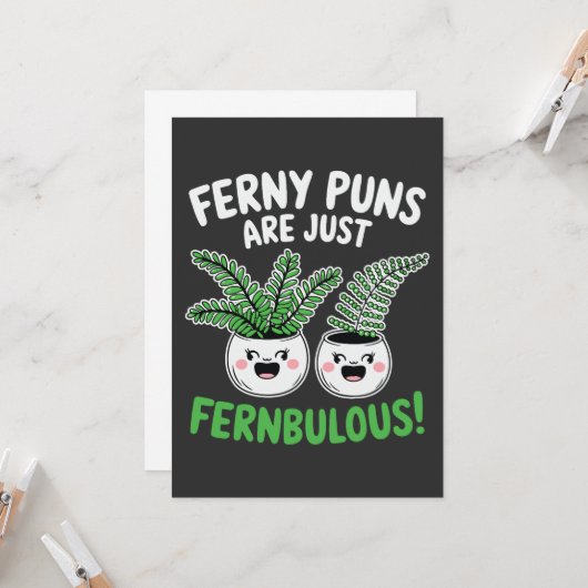 Ferny Puns – Fernbulous! Funny Plant Design カード (正面/裏面インサイチュ)