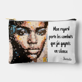 Férocité Portrait Pixel Art Vibrant アクセサリーポーチ